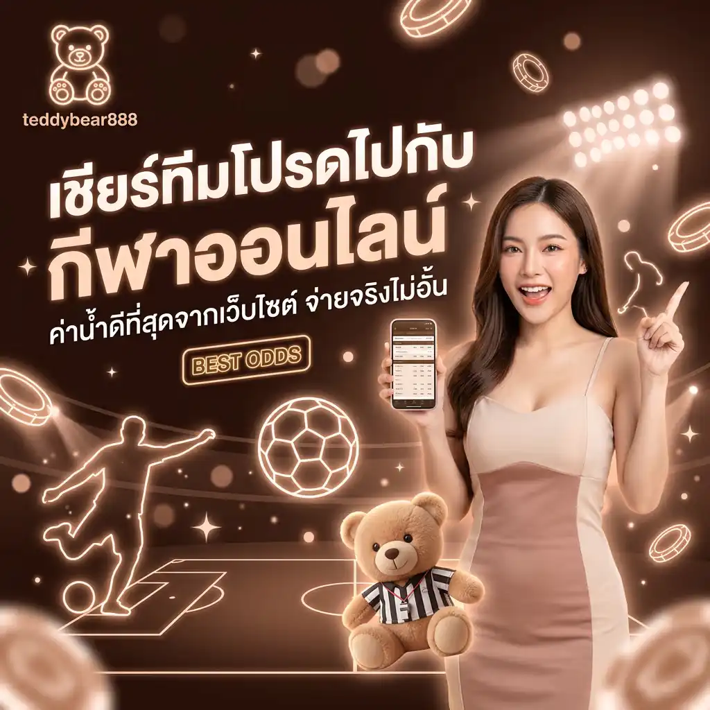 เชียร์ทีมโปรดไปกับ กีฬาออนไลน์ ค่าน้ำดีที่สุดจากเว็บไซต์ teddybear888 จ่ายจริงไม่อั้น